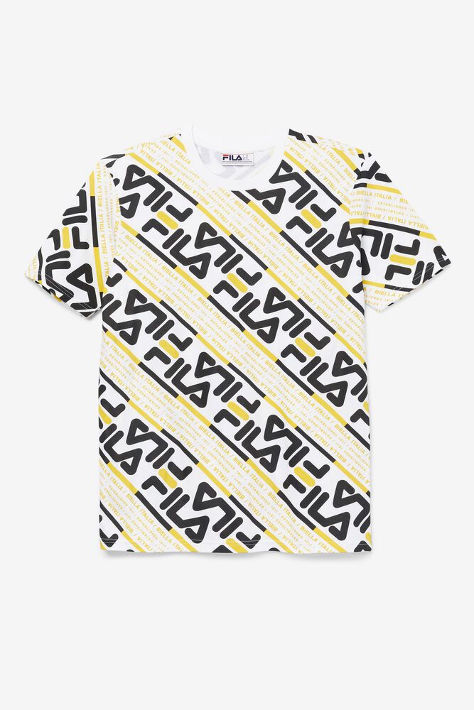 Fila T-Shirt Calvin Mens Yellow - India VRF-482316